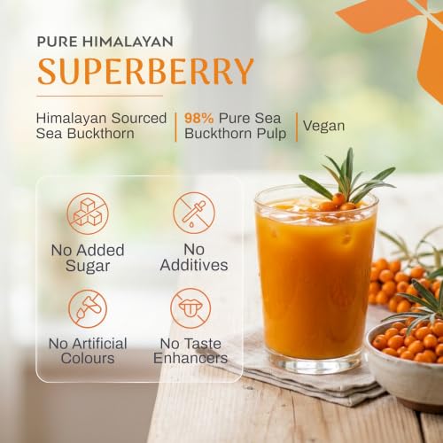 Image of Akayu Himalayan Sea Buckthorn Juice 300ml | Omega 3 6 7 9 & Vitamin C | Antioxidant Rich Superberry, For Digestive & Gut Health, Supports Immunity & Wellness