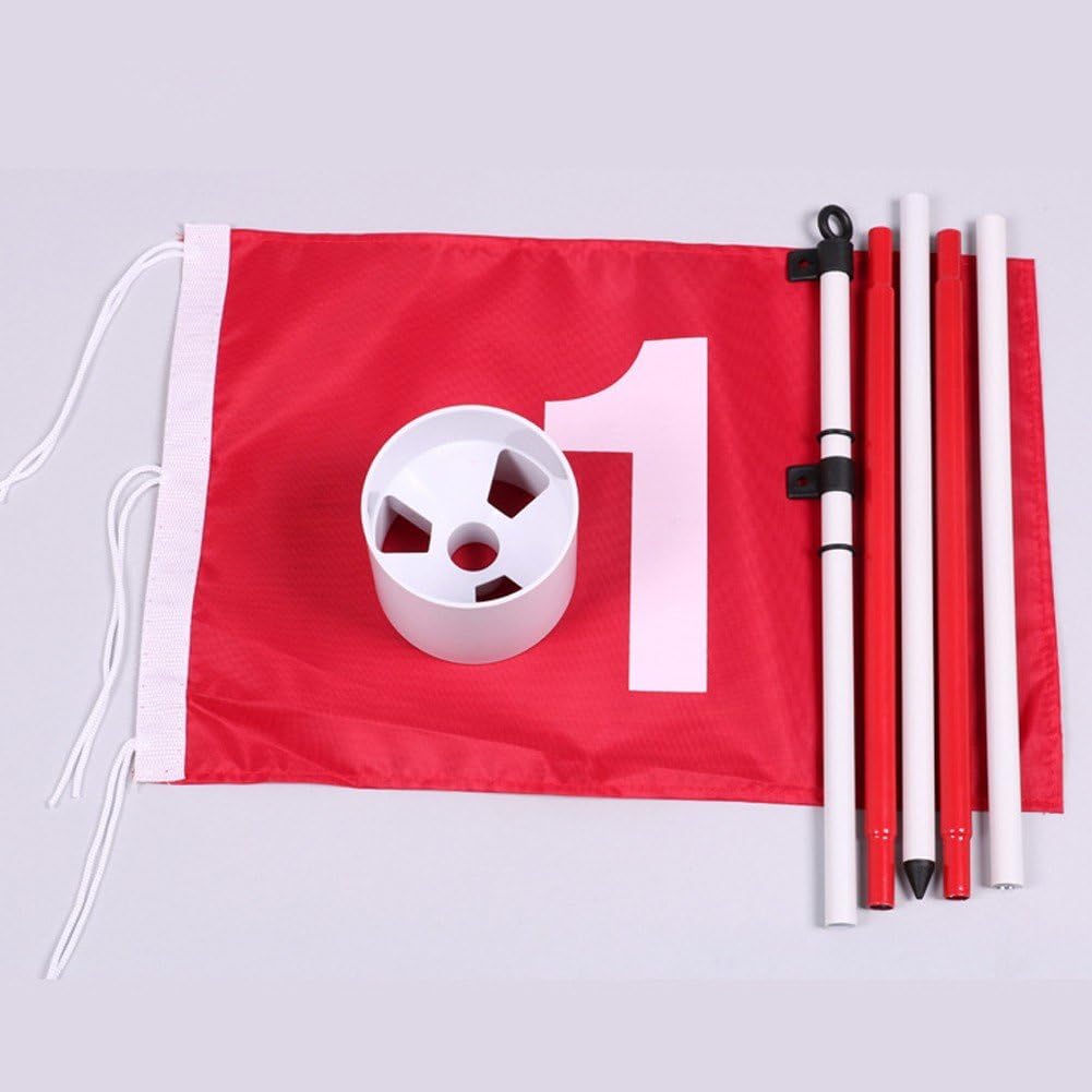 Drapeaux De Golf Drapeaux avec Tasses Pratique Putting Green Flag Golf Pole Pin Flaghole Golf Hole Cup Portable Mini Golf Flag Sticks pour Yard Golf Course