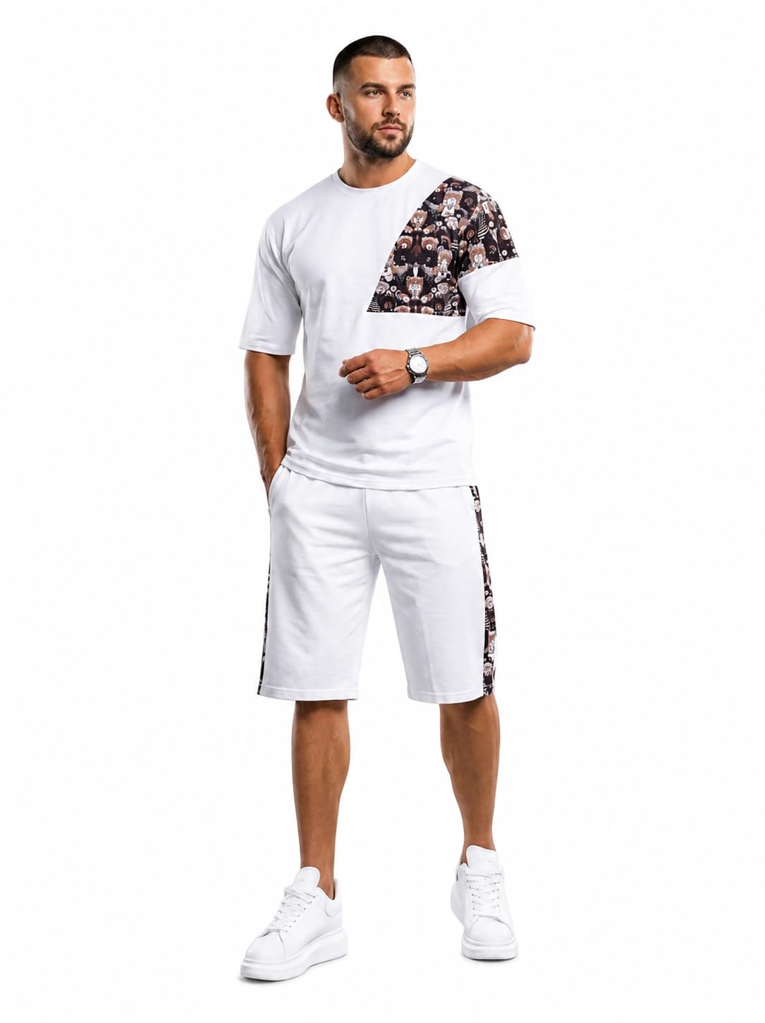 houndmode Men's Premium Cotton T-Shirt & Shorts Co-Ord Set-picture-14