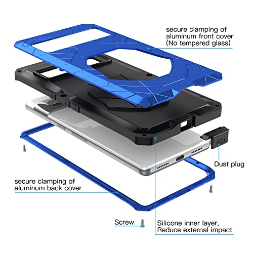 Foluu Case For Google Pixel 7 Case, Pixel 7 Metal Phone Case, Armor Aluminum Metal Shockproof Bumper Frame Case Soft Rubber Silicone Military Hard Case For Google Pixel 7 2022 (Blue) #TOP1