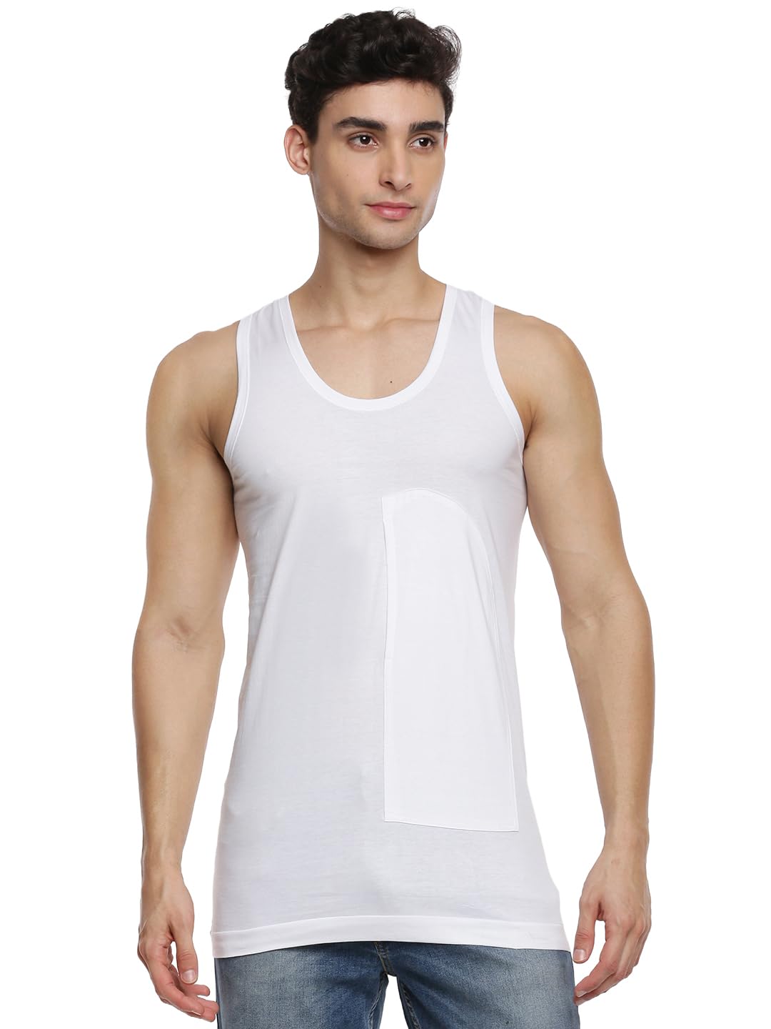 Men's Sleeveless Inner Vest-Sukra-White-image-13