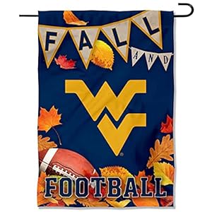 West Virginia Fall Leaves Football Season Garden Yard Flag