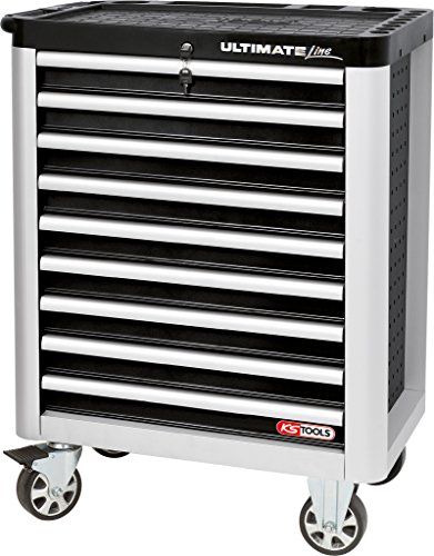 KS Tools 888.0009 ULTIMATEline Werkstattwagen,mit 9 Schubladen,schwarz/silber