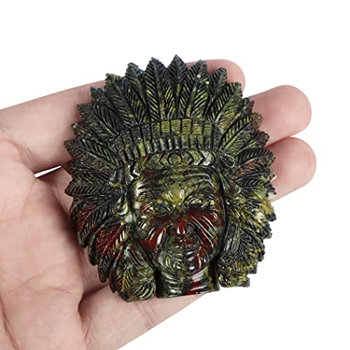 Figura Escultura Cabeza India Dragon Bloodstone 2.5 pulgadas miniatura 4