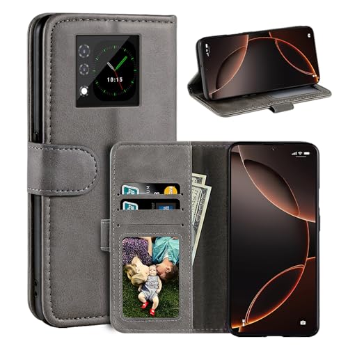 UOGNADGD ���U�[�t���b�v�J�o�[ Unihertz Titan 2 2025 �Ƃ̌݊������� �J�[�h�X���b�g�t���E�H���b�g�P�[�X�A�}�O�l�b�g�N���[�W���[�A�L�b�N�X�^���h�ARFID�ϏՌ��t�H���I (�O���[)