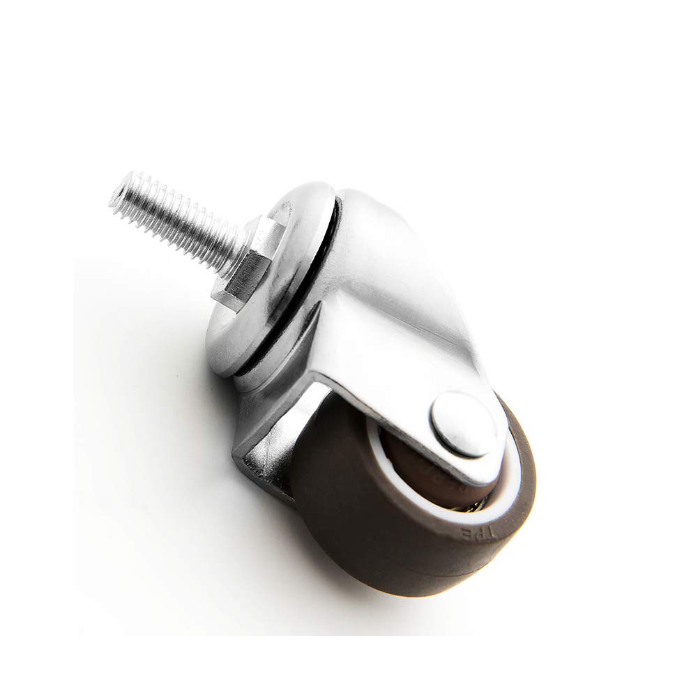 Ruedas giratorias Ruedas para Muebles Ruedas de vástago de Goma silenciosas de 2 Pulgadas y 180 kg con Freno Rosca M10 Ruedas giratorias universales de 360 ° para sofá Silla Mesa con Carro 4 Paquetes