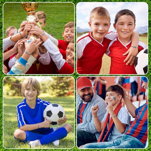 AUAUY 12 Stück Fußball Armbänd Kinder,Verstellbares Schnur Fußball Armband,Freundschaftsarmband, Fußball Party Fußballspiel Gewebte Armband für Mitgebsel Fussball Geburtstag Jungen Mädchen