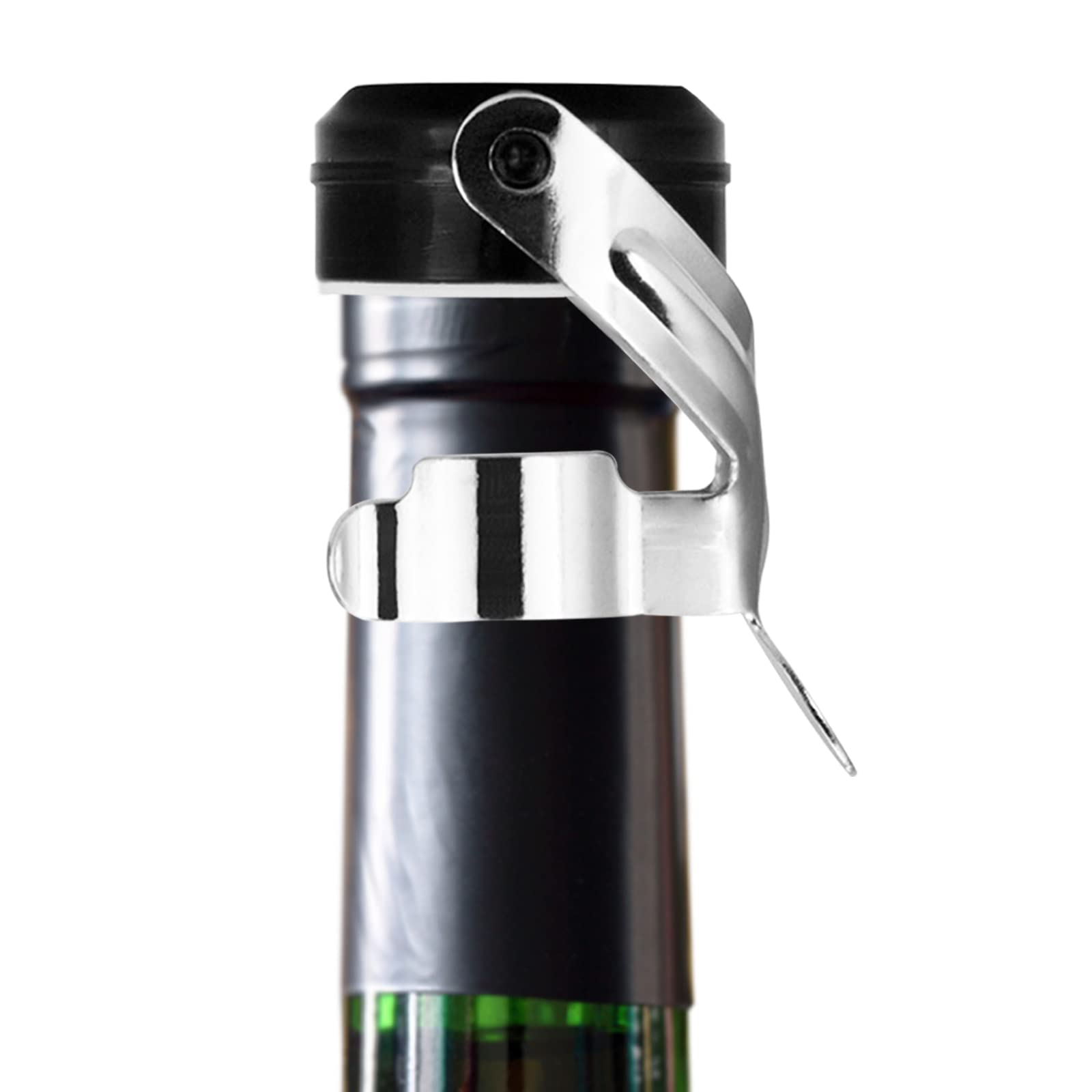 1 Pack Champagne Stoppers with Stainless Steel Champagne Saver, Food Grade Silicone and Safe ABS Material for all Standard Size Wine&Sparkling (Silver)