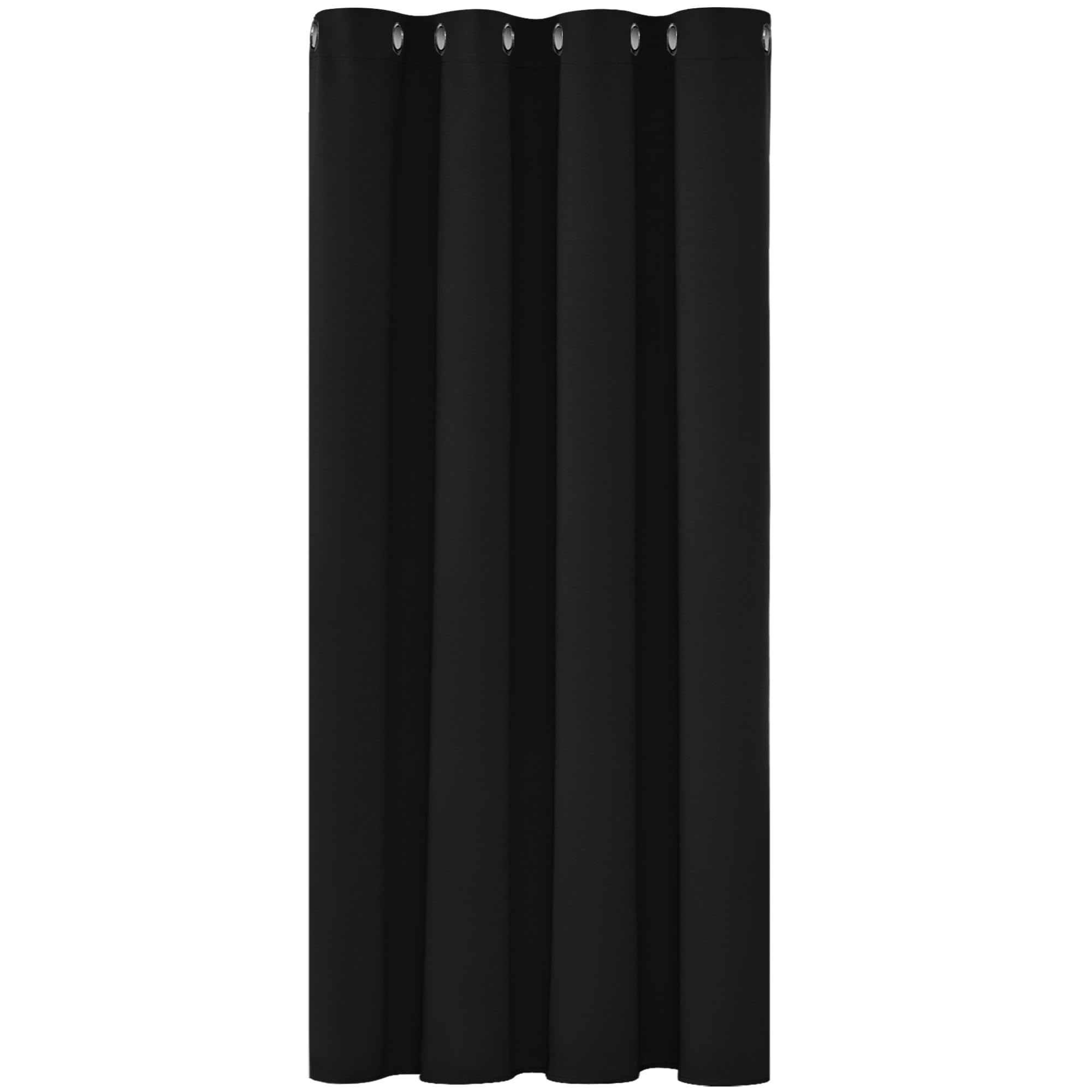 Deconovo Tenda Oscurante Termica per Camera da Letto e Soggiorno 138 CM Altezza 1 Pannello, per Interni Moderne con Anelli, 132x138 CM, Nero