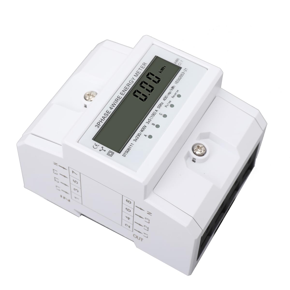 Three-Phase Counter, 3 Phase 4 Conductors, 3 X 230 V/400 V, 5