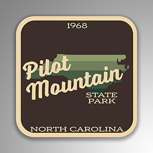 JMM Industries Pilot Mountain State Park - Calcomanías de vinilo de Carolina del Norte, aspecto retro vintage, paquete de 2 unidades de 4 x 4