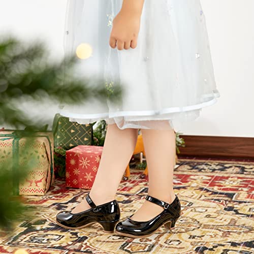 Image of THEE BRON Girls Low Heel Dress Shoes Mary Jane Party Wedding Flower Girl Pumps