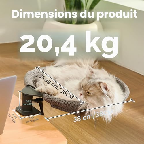 Lit de bureau pour chat CATISM pour libérer l'espace de travail et le clavier - 6