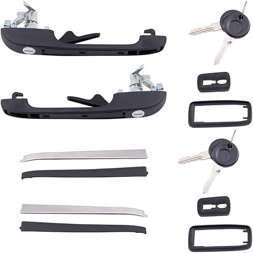 Brock Manijas de puerta negras de repuesto para el lado del conductor y del pasajero, compatibles con Volkswagen Jetta 1980-1992