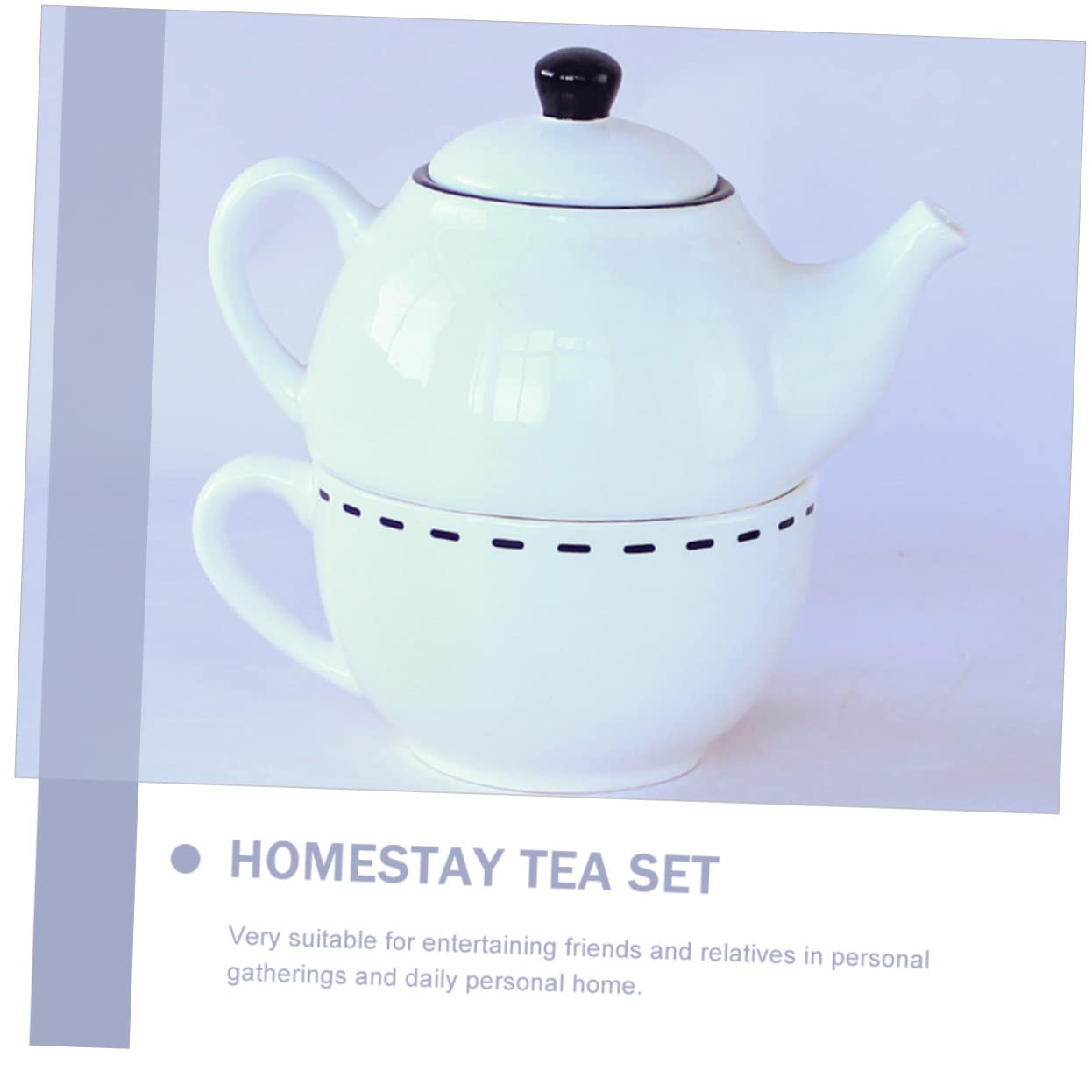 Set Théière Chat Mignon - Service à Thé Céramique 180ml Avec 2 Tasses, Idéal Cadeau