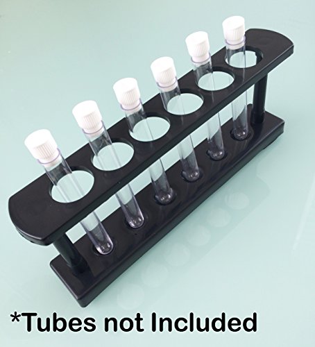 6 Hole Black Lightweight Plastic Test Tube Spice Rack for Vials Bottles Toothbrush Razor Pen Display Stand - Thumbnail 4