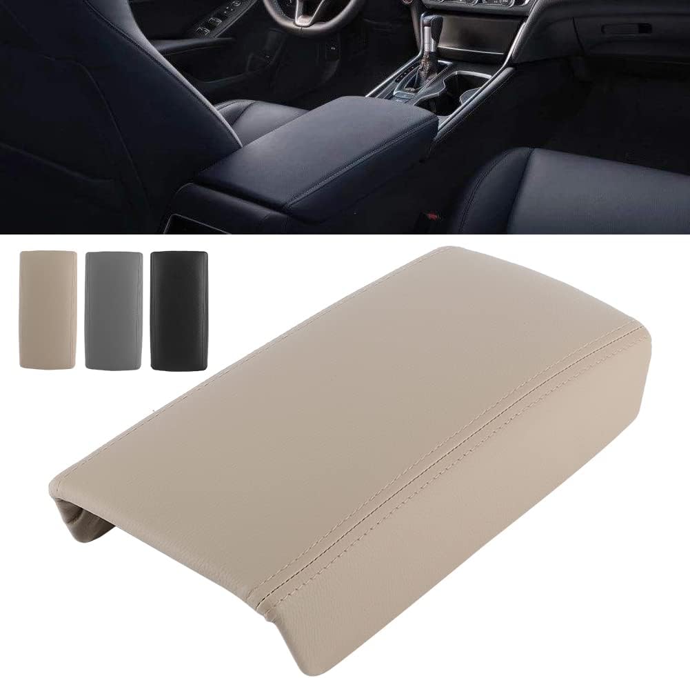 Car Center Console Armrest Lid Central Box Cover Cap Leather + ABS Fit for Honda for Accord 7th 2003 2004 2005 2006 2007(Gray)