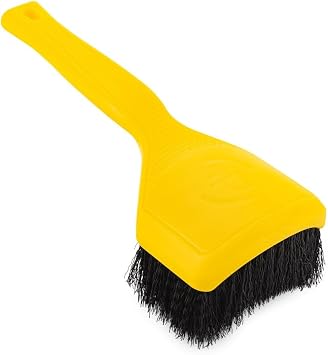 Detail Factory Motorcycle Curved Tire Brush Ergonomic Grip & Stiff Bristles for Deep Tire Cleaning Curved Head for Motorcycles, ATVs & Bicycles Live Wire