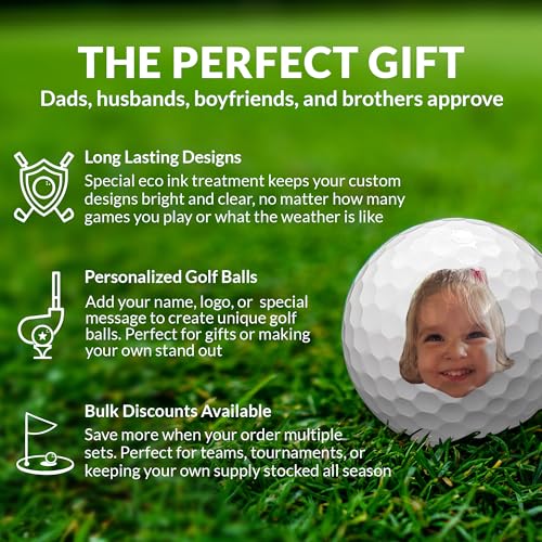 With Love From Julie Custom Golf Balls Personalized Text Funny Golfer Photo Customized for Men Boyfriend Husband Grandpa Retirement Gifts - Image 4