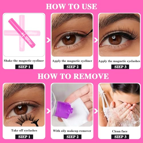 Eye Liner Magnetic Eyeliner Black Waterproof 5ml x4 miniatura 5