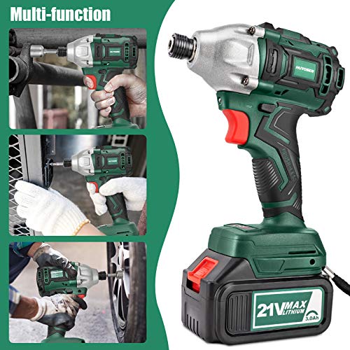 HUYOSEN 21V Max,Professional Brushless Cordless Impact Wrench 3/4 inch,350ft-lbs High Torque Power Impact Wrenches with 4Pcs Driver Impact Sockets and 2 Pcs 3.0Ah Battery