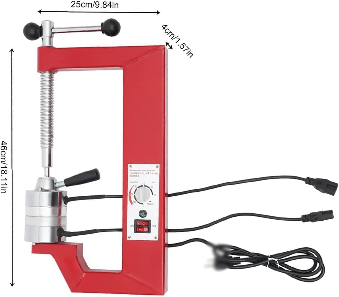 Vulcanizzatore per riparazione pneumatici, kit vulcanizzatore per pneumatici con 6 stampi, timer 0-60 min, controllo temperatura 145-165℃ per auto, camion, SUV, EV