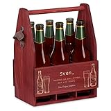 👍 PRAKTISCH: ✔ Umweltfreundliche Alternative zur Plastiktüte ✔ Der Bierträger ist mit einem Metall Flaschenöffner ausgestattet. ✔ Eine tolle, praktische Art und Weise das Bier zu transportieren. ✔ Die hochwertige Verarbeitung sorgt für einen sicheren Transport. ✔ Facheinteilung für gängige Flaschen mit 0,5L Fassungsvermögen ✔ Der Handgriff ist aus einem glatt polierten Kiefern-Rundholz und lässt sich angenehm fassen. ✔ Ideal für drinnen und draußen.