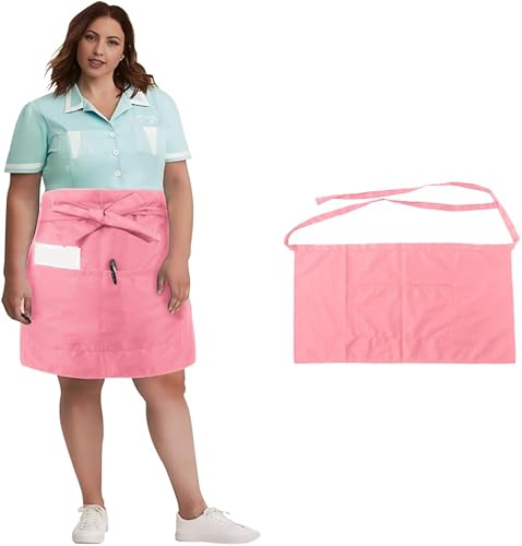 Urby Delantales de cinturamedio para mujer con bolsillos talla grande delantal XL XXL o cintura W40+, mandiles para mujer para trabajo