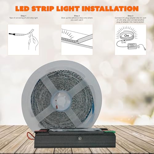 Image of Forus 5 Meter (5M) 10MM Ice Blue LED Strip Light, 240 LEDs /M Plug & Play Flexible Lighting for Home Decor, False Ceiling, Pooja Room, Living Room, Kitchen, Mirror, Stairs, 2-Year Warranty