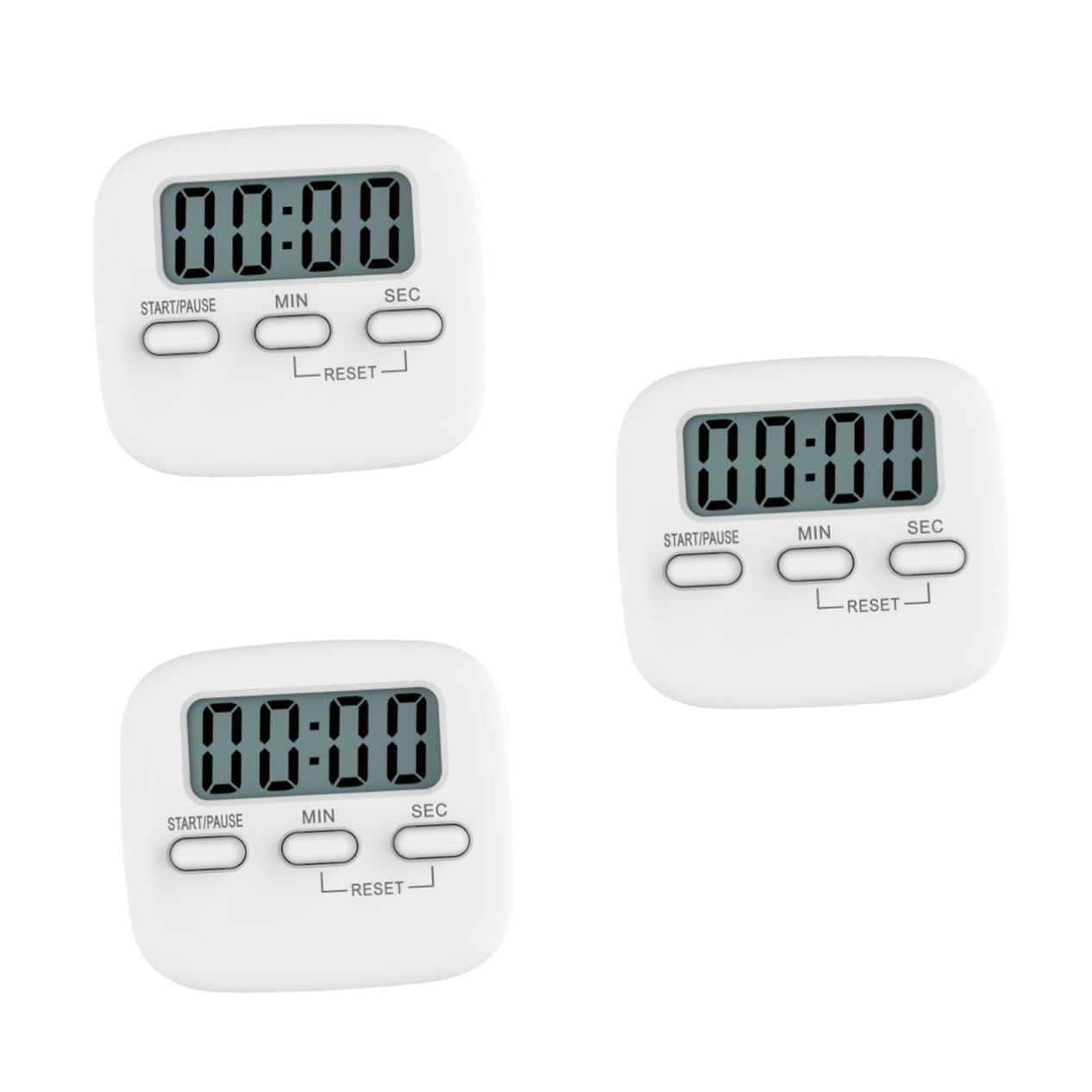 6 Pz Orologio Timer Da Cucina Digitale Timer Da Tavolo Orologi Digitali Tappetini Per Lavello Da Cucina Orologio Digitale Timer Digitali Sveglia Orologio Per Ufficio Bianca Amosfun