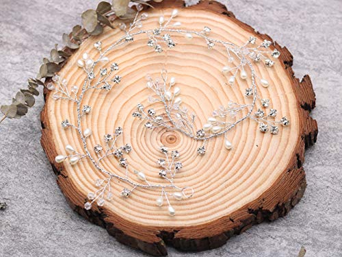 Fxmimior 55852 Bridal Hair Accessories Crystal Headband Hair Vine Diadem Evening Hair Piece Headpiece Customised Long Piece Wedding Headpiece thumb #4