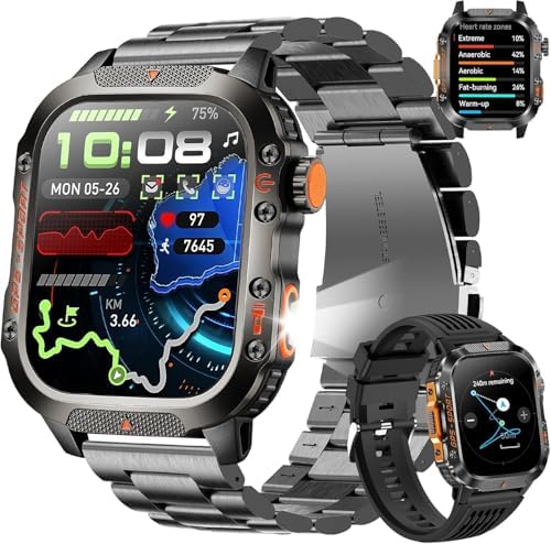 Smartwatch Resistente à Água com GPS, Tela 2.01 Polegadas, Bateri...