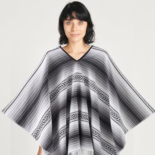 Poncho mexicano de fiesta serape multicolor para disfraces de adultos en eventos temáticos 6