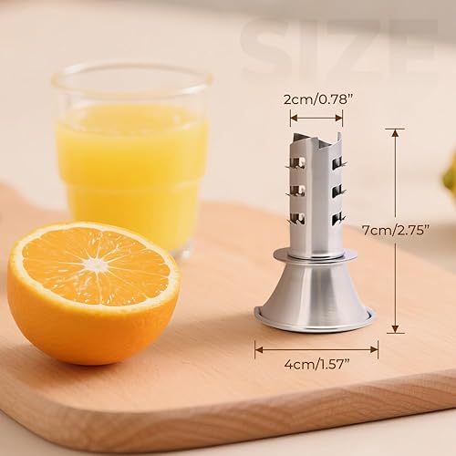 Miniatura 7 de Exprimidor de limón de acero inoxidable, exprimidor manual de cítricos, exprimidor de mano resistente con tapa de rosca para limones, limas,