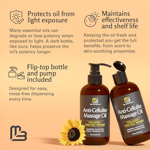 Anti Cellulite Massage Oil Infused with Collagen & Stem Cell Instant Toning Firming of Cellulite & Scar Remover for Thighs & Body Relaxing Sore Muscle Massage Therapy Cream - Image 9