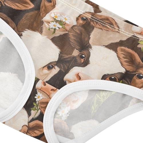 Wusikd Cute Calves Girls' Underwear Cotton Flowers Girls Briefs Soft Toddler Underwear 2T4
