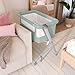 Dream On Me Skylar Bassinet and Bedside Sleeper, Adjustable Heights, Breathable Mesh Sides, Plush Mattress Pad, Wheels with Safety Locks & Tool-Free Assembly, Compact Fold & Travel Bag - Mint