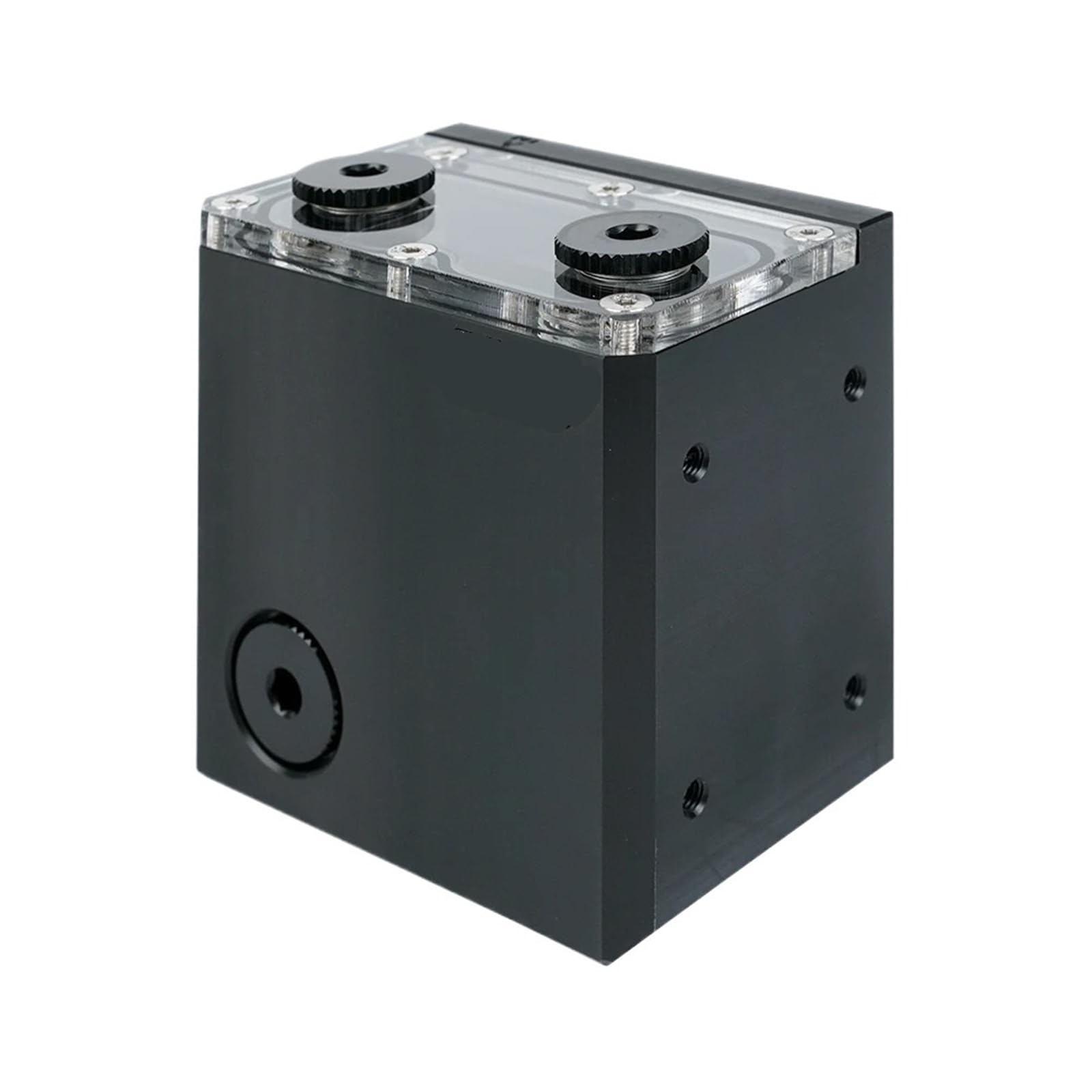 1 Uds G1/4 "2U servidor D5 depósito for refrigeración por agua de bucle líquido, tanque de agua pequeño, POM negro, ICE-2UD5R(With Lowara D5 Pump)