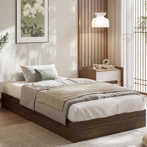 Garvee Twin Size Wood Platform Bed Frame, Wooden Bed Frame with Wood Slat Support, No Box Spring...