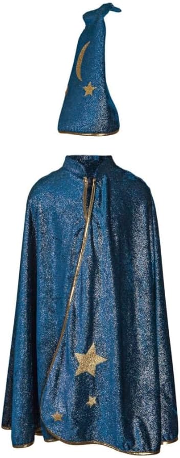 Great Pretenders Starry Night Wizard Costume for Kids – Cape & Hat Set for Dress-Up, Pretend Play & Halloween