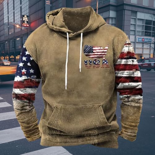 ZOCAVIA American Flag Hoodies for Men USA Graphic Hooded Sweatshirts Drawstring Western Ethnic Boys Pullover Tops3