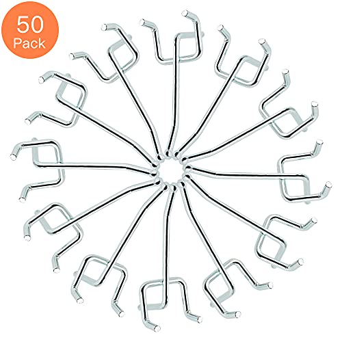 Rawall HOOK-3.6TOU-2IN 50-Pack,2 Inch L Shape Small Galvanized Pegboard Hooks Suitable For 1/8 And 1/4 Inch Pegboard,Metal thumb #1