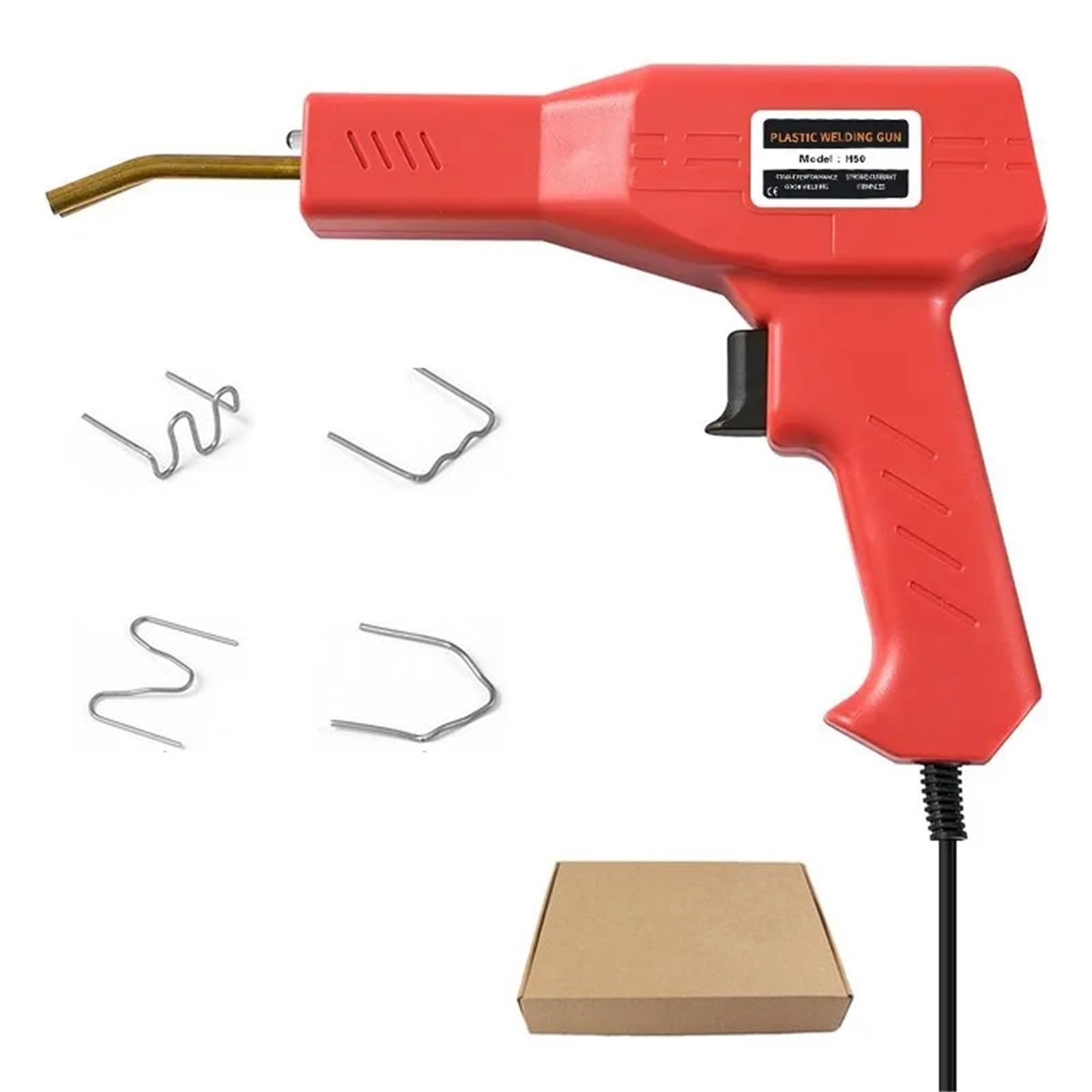 1 Set Plastic Welding Gun For Car Bumper Heat Fusion Repair Tool Kit Nail Planting Machine(Red)