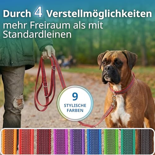 Activity4Dogs Anti-Slip Hundeleine rot 2,80m – Gummierte Führleine rutschfest & 4-Fach verstellbar – Testsieger 2025 und 2026 – Made in Germany – Robuste Trainingsleine für große & mittelgroße Hunde