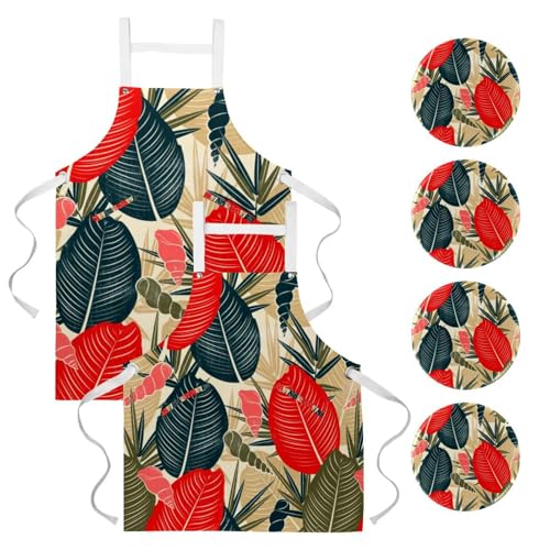 Tablier de cuisine pour pâtisserie et nettoyage de la maison au design exotique coloré