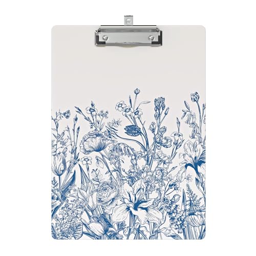 Planche à pince fleur bleue A4 pour l'organisation de la salle de classe
