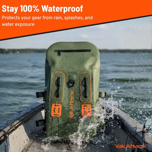 Mochila impermeable YakAttack 28L DryPak - Verde/Naranja - 10" x 22" x 12" miniatura 3