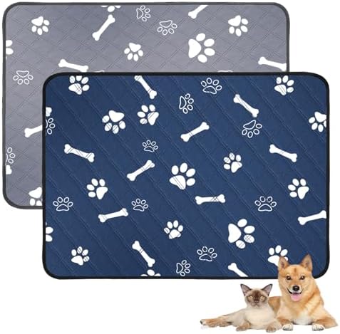 2 Stück Waschbare Hundematten 45x60 Cm - Saugstarke Welpenunterlagen