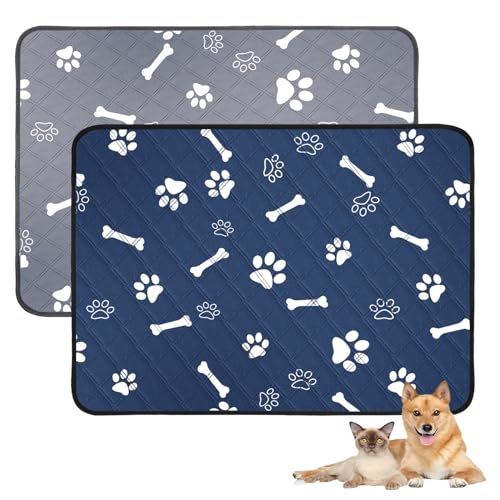 Tappetini Igienici Riutilizzabili per Cani 90x75cm, 2 Pezzi Tappetini Lavabile Assorbenti per Cani Gatti, Tappetino Antiscivolo Educatore Tappetini per Animali, Cuccioli, Gattini, Porcellini