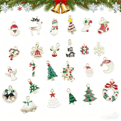 LYTIVAGEN 25 Stück Mini Weihnachtsanhänger, Kleine Weihnachtsbaum...